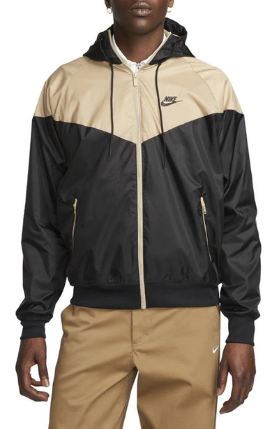 Shop Nike Sportswear Windrunner Jacket In Black/ Khaki/ Black