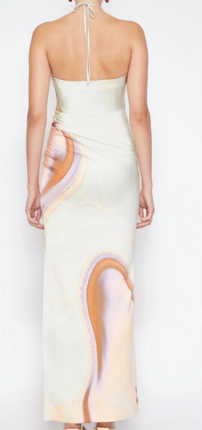 Shop Jonathan Simkhai Hansel Gown In Seafoam Marble Print In Multi