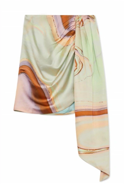 Shop Jonathan Simkhai Mae Marble Skirt In Seafoam Marble Print In Multi
