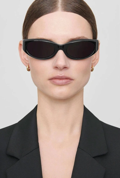 Shop Anine Bing Berlin Sunglasses In Black