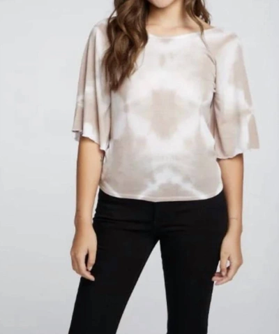 Chaser Bella Jersey Twist Back Raglan Tee In Diamond Wash In Multi