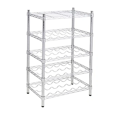 Shop Honey Can Do Honey-can-do Tier Steel Wire Urban Wine Bottle Rack, Chrome In Silver