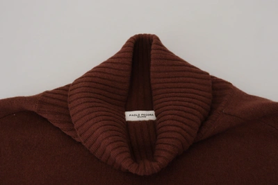 Shop Paolo Pecora Milano Elegant Burgundy Wool Turtleneck Men's Sweater In Bordeaux