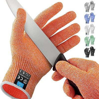 Shop Zulay Kitchen Cut Resistant Gloves Food Grade Level 5 Protection (small) In Orange