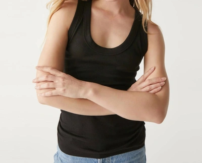 Shop Michael Stars Micah Ruched Scoop Neck Tank In Black