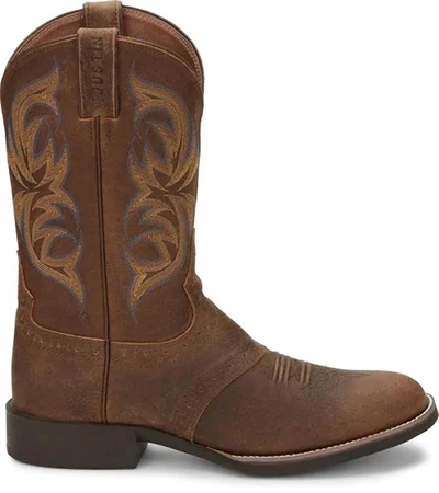 Shop Justin Men's Stampede Cowboy Boot - Medium Width In Dark Brown