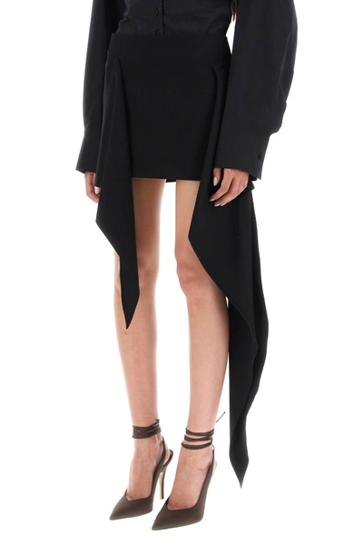Shop Attico 'riley' Mini Skirt With Draped Panel