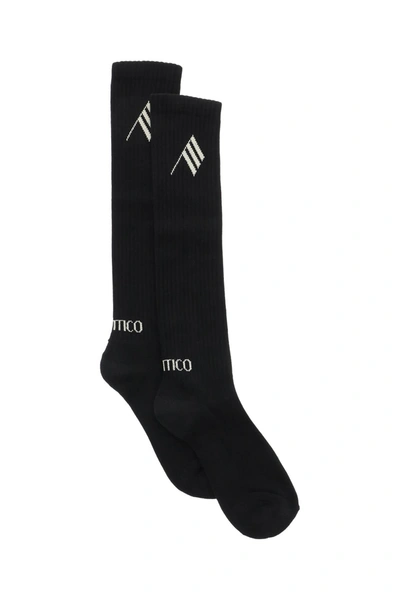 Shop Attico Long Sport Socks With Logo