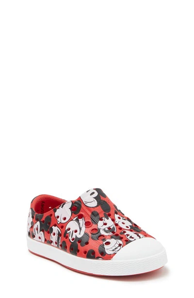 Shop Native Shoes X Disney Kids' Jefferson Print Slip-on Sneaker In Trchrd/ Shlwht/ Mickeyportaop