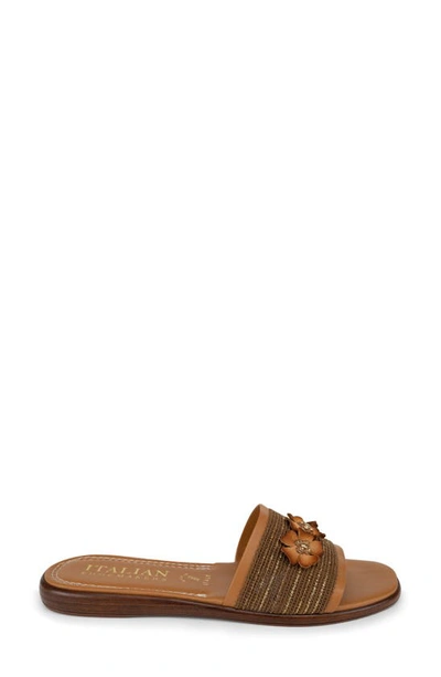 Shop Italian Shoemakers Ivanna Floral Slide Sandal In Tan