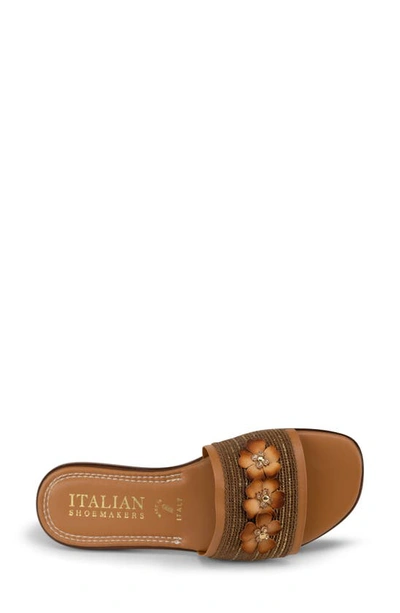 Shop Italian Shoemakers Ivanna Floral Slide Sandal In Tan