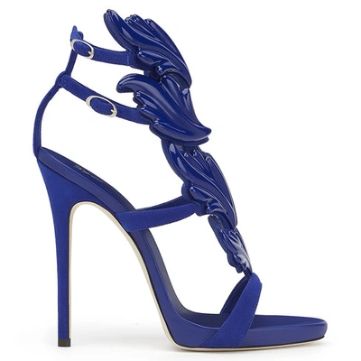 Shop Giuseppe Zanotti - Blue Patent Leather 'cruel' Sandal Cruel