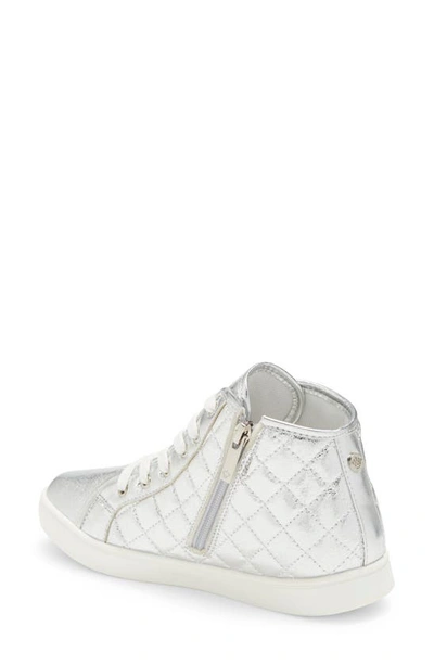 Shop Nina Kids' Evee Fashion Athletic High Top Sneaker In Silver Crackle