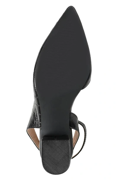 Journee Collection Keefa Croc Embossed Pointed Toe Pump In Black