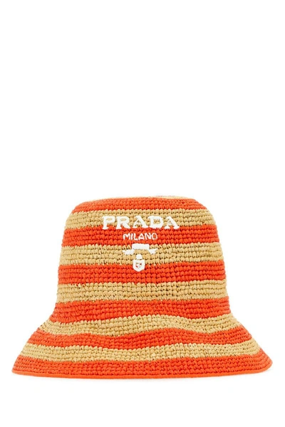 Shop Prada Hats And Headbands In Stripped