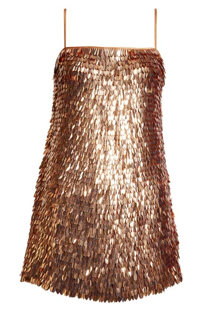 Shop Retroféte Nara Sequin Dress In Bronze/ Gold