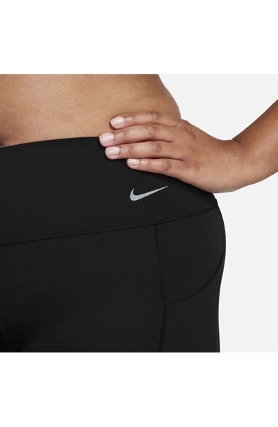 Shop Nike Universa Dri-fit Medium Support Mid Rise 7/8 Leggings In Black/ Black