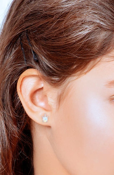 Lily Nily Kids' Lab Created Opal Unicorn Stud Earrings In White