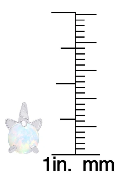 Lily Nily Kids' Lab Created Opal Unicorn Stud Earrings In White
