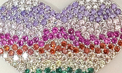 Lily Nily Kids' Rainbow Cubic Zirconia Heart Pendant Necklace In Multi Silver