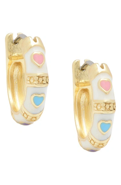 Shop Lily Nily Kids' Heart Hoop Earrings In White