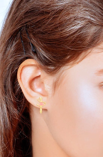 Lily Nily Kids' Ballerina Stud Earrings In Pink