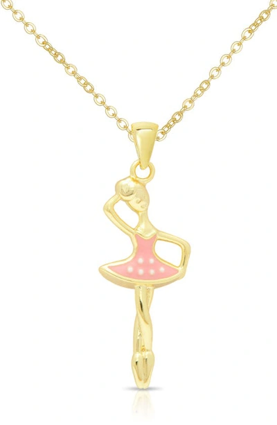 Shop Lily Nily Kids' Ballerina Pendant Necklace In Pink