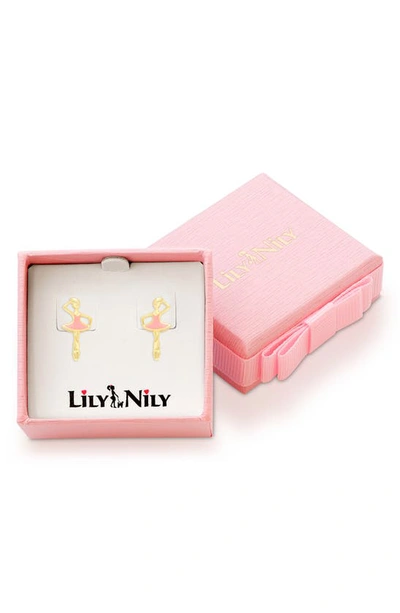 Lily Nily Kids' Ballerina Stud Earrings In Pink