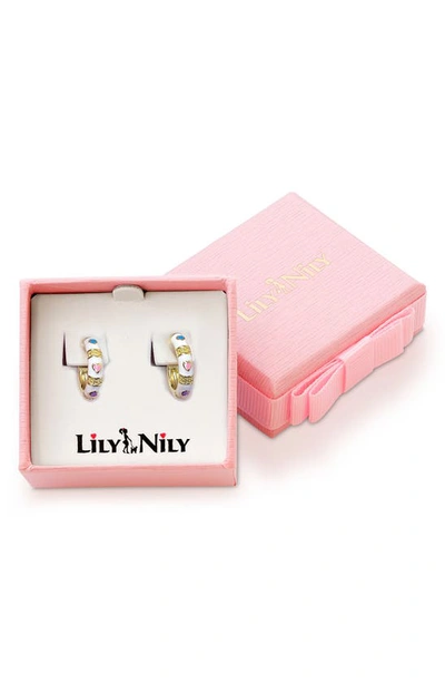Shop Lily Nily Kids' Heart Hoop Earrings In White