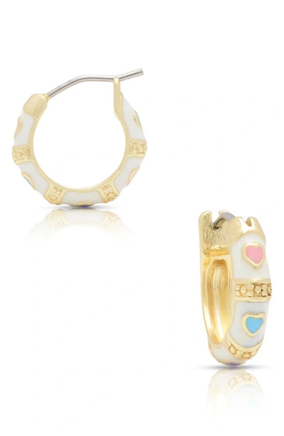 Lily Nily Kids' Heart Hoop Earrings In White
