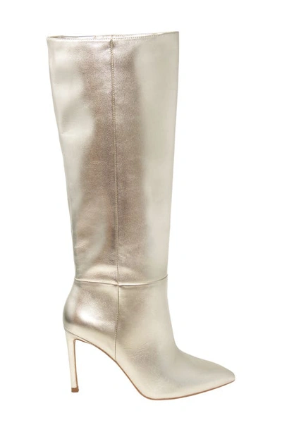 Shop Charles David Rumors Pointed Toe Knee High Boot In Light Gold