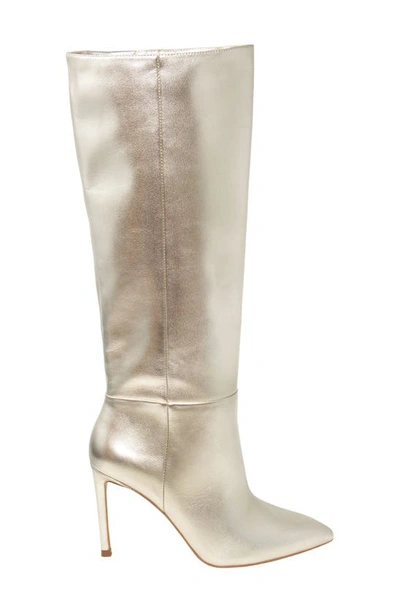 Charles David Rumors Pointed Toe Knee High Boot In Light Gold