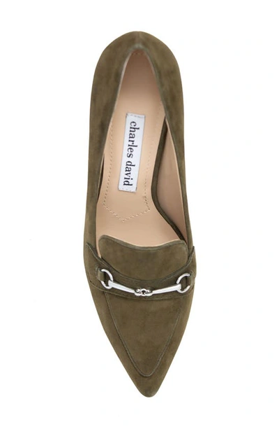 Shop Charles David Ambient Pointed Toe Pump In Olive