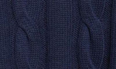 Shop Staud Aldrin Mixed Media Long Sleeve Sweater Dress In Navy/ Navy Pinstripe
