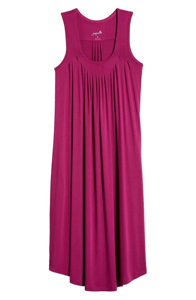 Shop Papinelle Kate Pleated Nightgown In Dark Raspberry