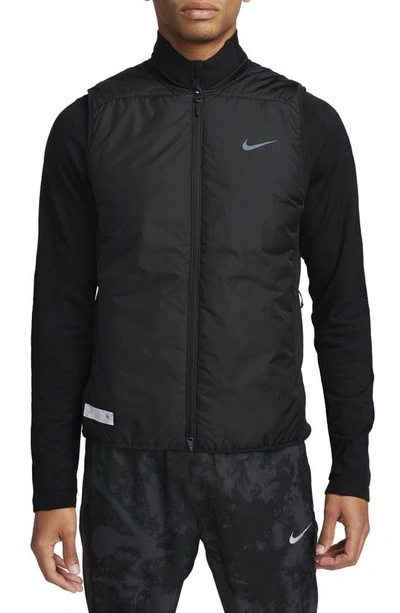 Shop Nike Therma-fit Adv Running Division Aerolayer Vest In Black