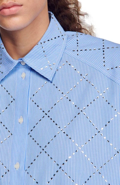 Shop Sandro Janeiro Button-up Shirt In Sky Blue