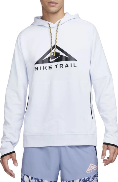 Shop Nike Dri-fit Trail Running Hoodie In Football Grey/ Black/ Black