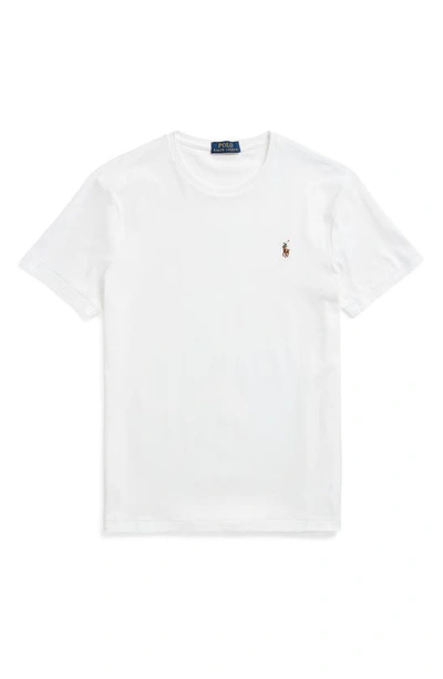 Shop Polo Ralph Lauren Solid Crewneck T-shirt In White