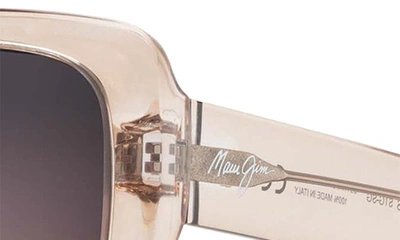 Maui Jim Polarized Oversized Square Sunglasses, 55mm In Transparent Pink