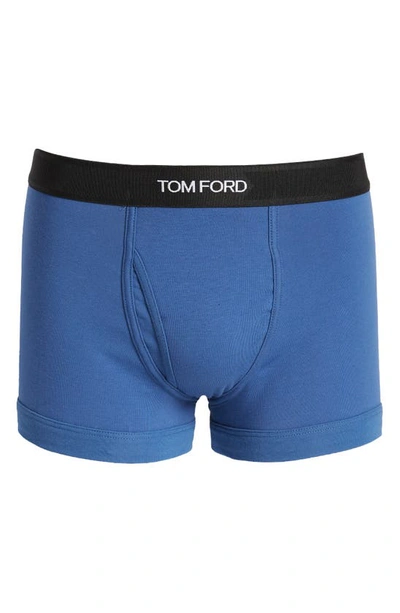 Shop Tom Ford Cotton Stretch Jersey Boxer Briefs In High Blue