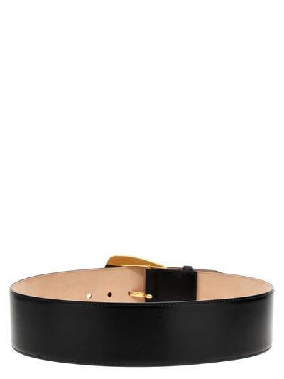 Alexander Mcqueen Adjustable Wide Band With Geometric Buckle In Black