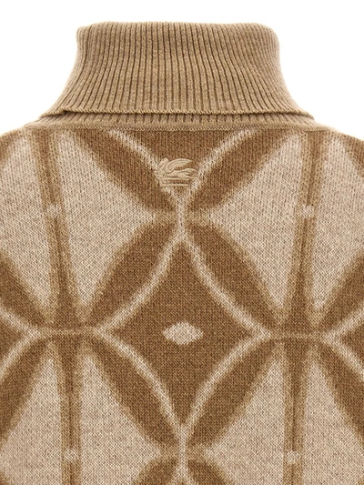 Shop Etro Patterned Sweater In Beige
