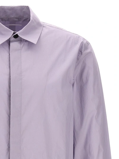 Helmut Lang Classic Cotton Regular Fit Button Down Shirt In Purple