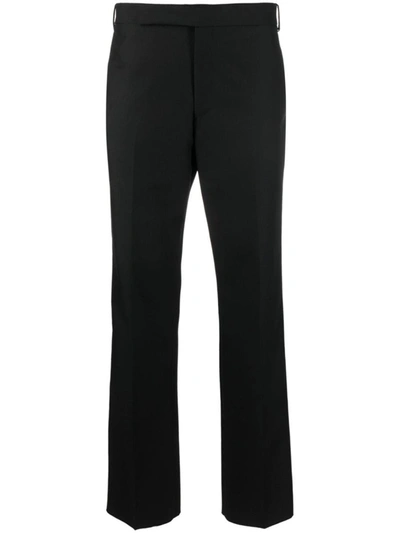 Shop Lardini Tapered Leg Trousers With Ironed Crease In Black