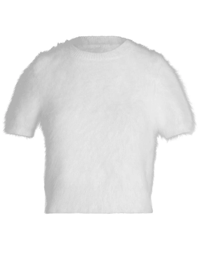 Shop Maison Margiela Brushed Ribbed T-shirt In Off White