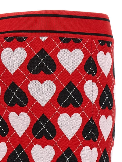 Shop Msgm 'hearts' Skirt In Multicolor