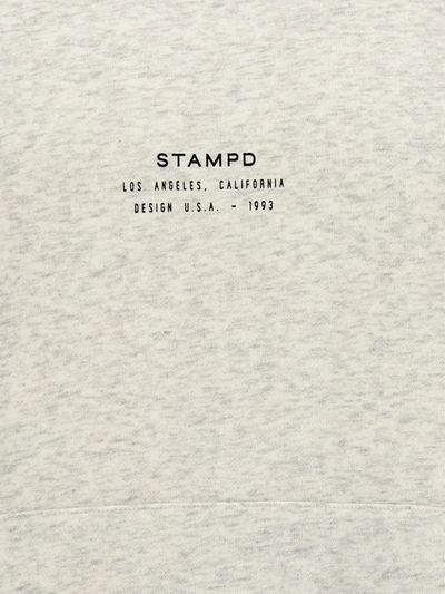Shop Stampd 'stacked Logo' Hoodie In Gray