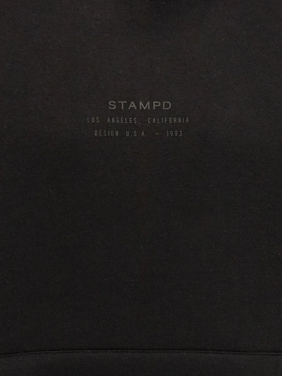 Shop Stampd 'stacked Logo' Hoodie In Black