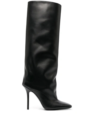 Shop Attico The  Sienna 105mm Square Toe Boots In Black